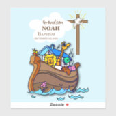 Grandson Baptism Noahs Ark Personalisiert Aufkleber (Blatt)