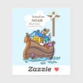 Grandson Baptism Noahs Ark Personalisiert Aufkleber (Blatt)
