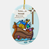 Grandson Baptism Noahs Ark Personalisiert Keramik Ornament (Vorne)