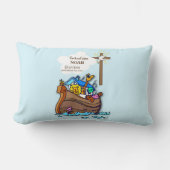 Grandson Baptism Noahs Ark Personalisiert Lendenkissen (Vorderseite)