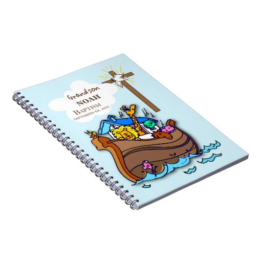 Grandson Baptism Noahs Ark Personalisiert Notizblock (Rechte Seite)