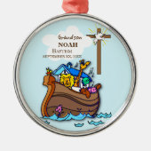 Grandson Baptism Noahs Ark Personalisiert Ornament Aus Metall (Vorne)