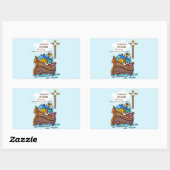 Grandson Baptism Noahs Ark Personalisiert Rechteckiger Aufkleber (Blatt)