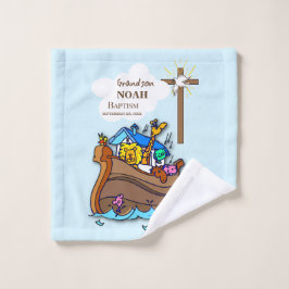 Grandson Baptism Noahs Ark Personalisiert Waschlappen