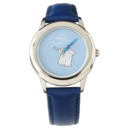 Grandson Baptisse Anzug auf Baby Blue Personalisie Armbanduhr