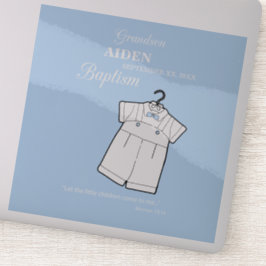 Grandson Baptisse Anzug auf Baby Blue Personalisie Aufkleber