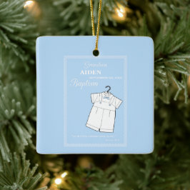 Grandson Baptisse Anzug auf Baby Blue Personalisie Keramikornament