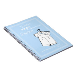 Grandson Baptisse Anzug auf Baby Blue Personalisie Notizblock