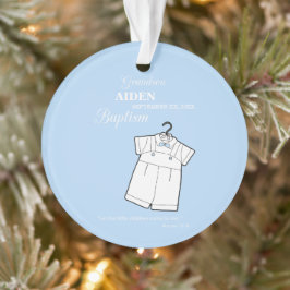 Grandson Baptisse Anzug auf Baby Blue Personalisie Ornament