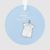 Grandson Baptisse Anzug auf Baby Blue Personalisie Ornament (Rückseite)