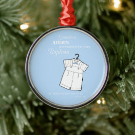 Grandson Baptisse Anzug auf Baby Blue Personalisie Ornament Aus Metall