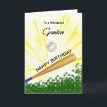 Grandson Baseball Geburtstagskarte Karte<br><div class="desc">Geben Sie Ihrem Baseball-liebenden Enkel eine Baseball- und Fledermauskarte mit einem explosiven Baseballthema! Ein Baseball und Fledermaus mit den Worten "An einen wunderbaren Enkel".</div>