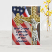 Grandson, Beileid Religious Christlich Military Karte (Gelbe Blume)