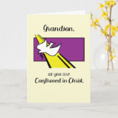 Grandson bestätigte in Christentum Dove auf Lila Karte (Gelbe Blume)