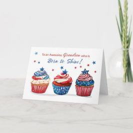 Grandson Birthday am 4. Juli Freedom Patriotic Karte