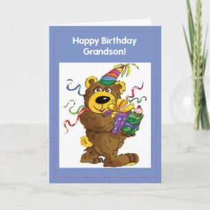 Grandson Birthday Bear Karte