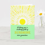 Grandson Birthday Bright Sunshine Card Karte<br><div class="desc">Geburtstagskarte für einen Enkel. Ein Wunsch zum Geburtstag voller Sonne. Eine helle und fröhliche Karte,  die eine leuchtende Sonne zeigt und helle Sonnenstrahlen abstrahlt.</div>