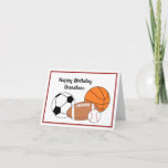 Grandson Birthday Card Karte<br><div class="desc">Grandson Sport Fan Geburtstagskarte,  die mit Ihrer personalisierten Nachricht anpassbar ist.
Innen lautet:
Sende Dutzende Geburtstagswünsche von Deinem #1-Fan!
Alles Gute zum Geburtstag!</div>