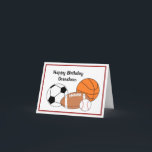 Grandson Birthday Card Karte<br><div class="desc">Grandson Sport Fan Geburtstagskarte,  die mit Ihrer personalisierten Nachricht anpassbar ist.
Innen lautet:
Sende Dutzende Geburtstagswünsche von Deinem #1-Fan!
Alles Gute zum Geburtstag!</div>