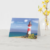 Grandson Birthday Coastal Lighthouse Karte (Gelbe Blume)