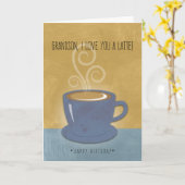Grandson Birthday I Liebe Sie ein Latte, Kaffee Karte (Gelbe Blume)