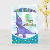 Grandson Birthday mit Lila Drachen Karte (Gelbe Blume)