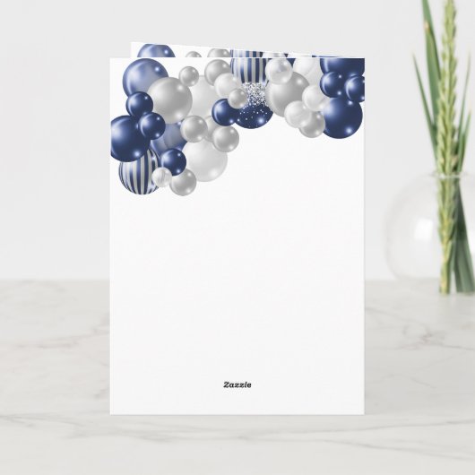 Grandson Birthday Navy Balloon Karte (Rückseite)