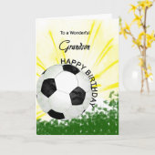 Grandson Birthday Soccer Card Karte (Gelbe Blume)
