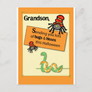 Grandson Bugs und Hisses Halloween Postkarte