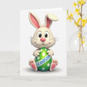 Grandson Bunny Egg Greeting Card Karte (Gelbe Blume)