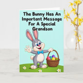 Grandson Bunny Message Card Karte (Gelbe Blume)