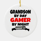 Grandson by Day Gamer by Night Keramik Ornament (Hinten)
