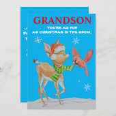 Grandson Christmas Flat Holiday Card Feiertagskarte (Vorne/Hinten)