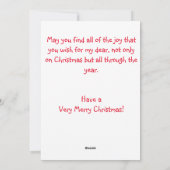 Grandson Christmas Grußkarte Feiertagskarte (Rückseite)