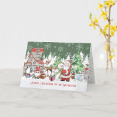 Grandson Christmas Santa Snowman Rudolph Karte (Gelbe Blume)