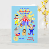 Grandson Circus Clown Spaß am Geburtstag Karte (Gelbe Blume)