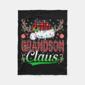Grandson Claus Christmas Lights Matching Family Xm Fleecedecke (Vorderseite)