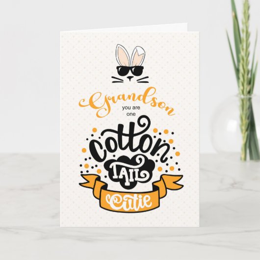 Grandson Cottontail Süsse Ostern Feiertagskarte (Vorderseite)