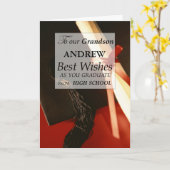 Grandson Custom Name High School Graduation Karte (Gelbe Blume)