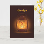 Grandson denkt an euch im Lager mit Lattern Karte (Gelbe Blume)