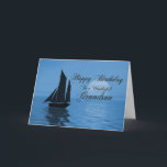 Grandson, eine Moonlight-Yacht-Geburtstagskarte Karte<br><div class="desc">Senden Sie Geburtstagsgrüße mit dieser schönen Karte. Eine Yacht segelt an einem großen blauen Mond über einem ruhigen Ozean. Eine großartige Karte für einen Segler oder Segler.</div>
