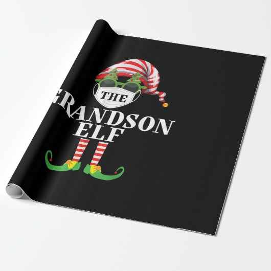 Grandson Elf Matching Christmas Geschenkpapier (Ungerollt)