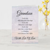 Grandson Ermutigung Gedicht Design Gruß Karte (Gelbe Blume)