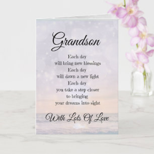 Grandson Ermutigung Gedicht Design Gruß Karte