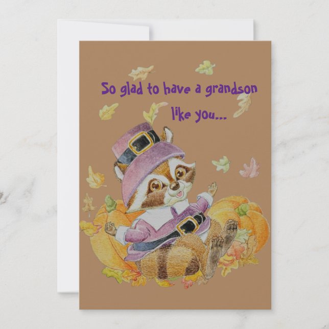 Grandson Erntedank Greetings Card (Vorderseite)