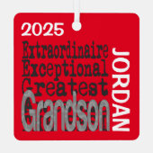 Grandson Extraordinaire CUSTOM Ornament Aus Metall (Rückseite)