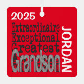Grandson Extraordinaire CUSTOM Ornament Aus Metall (Vorderseite)