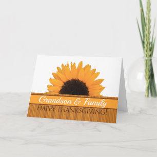 Grandson & Family Erntedank Card Feiertagskarte