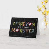 Grandson Favorite Monster Funny Halloween Karte (Gelbe Blume)