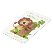 Grandson First Birthday Niedlich Lion Foto Card Magnet (Linke Seite)